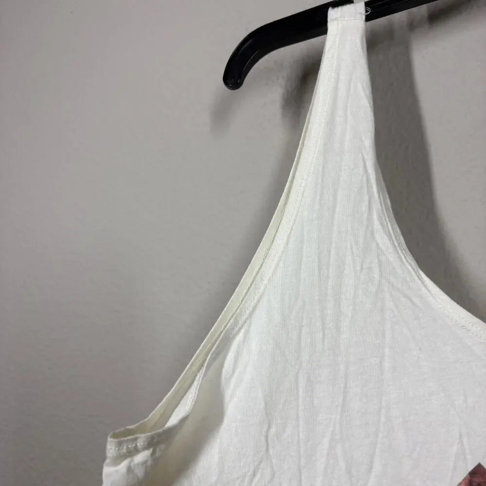 Eidon Large Diamond In The Rough Tank Top Ivory White Cotton Scoop Neck Swing - Picture 6 of 6